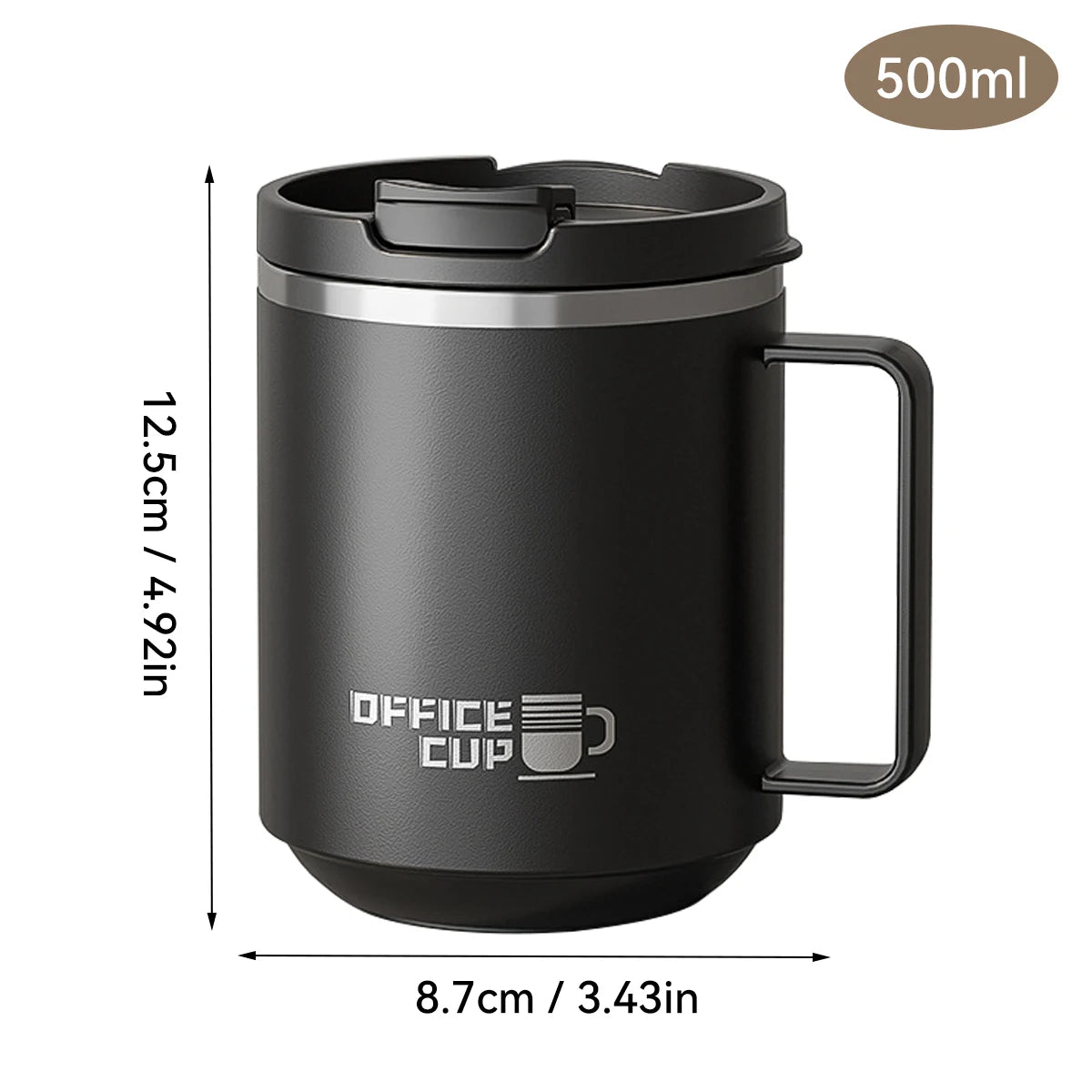Double Wall Insulated Coffee Mug - Leak-Proof Steel Cup