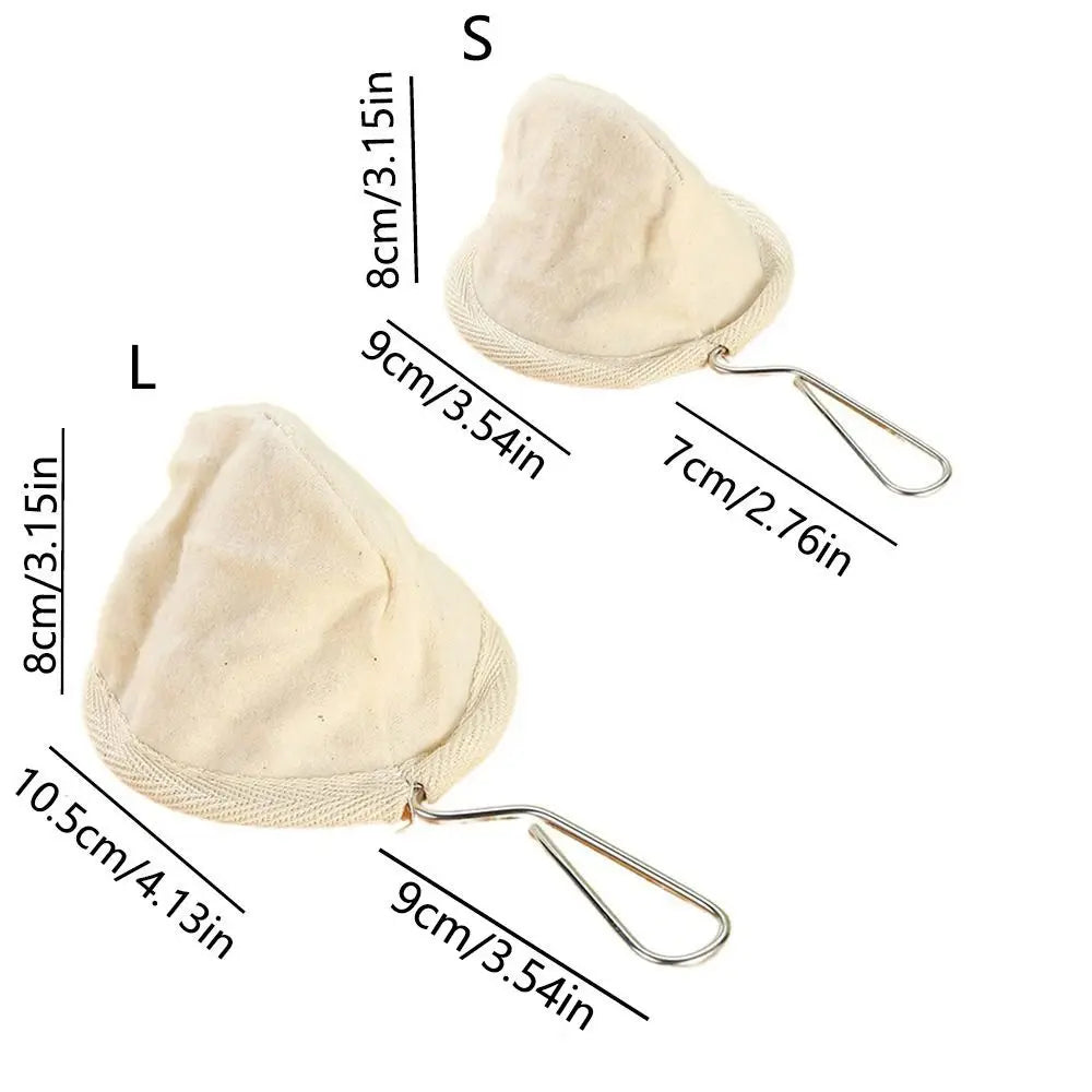 Flannel Cloth Coffee Filter Strainers Stainless Steel Handle Reusable Pour Over Coffee Dripper Fine Mesh Detachable