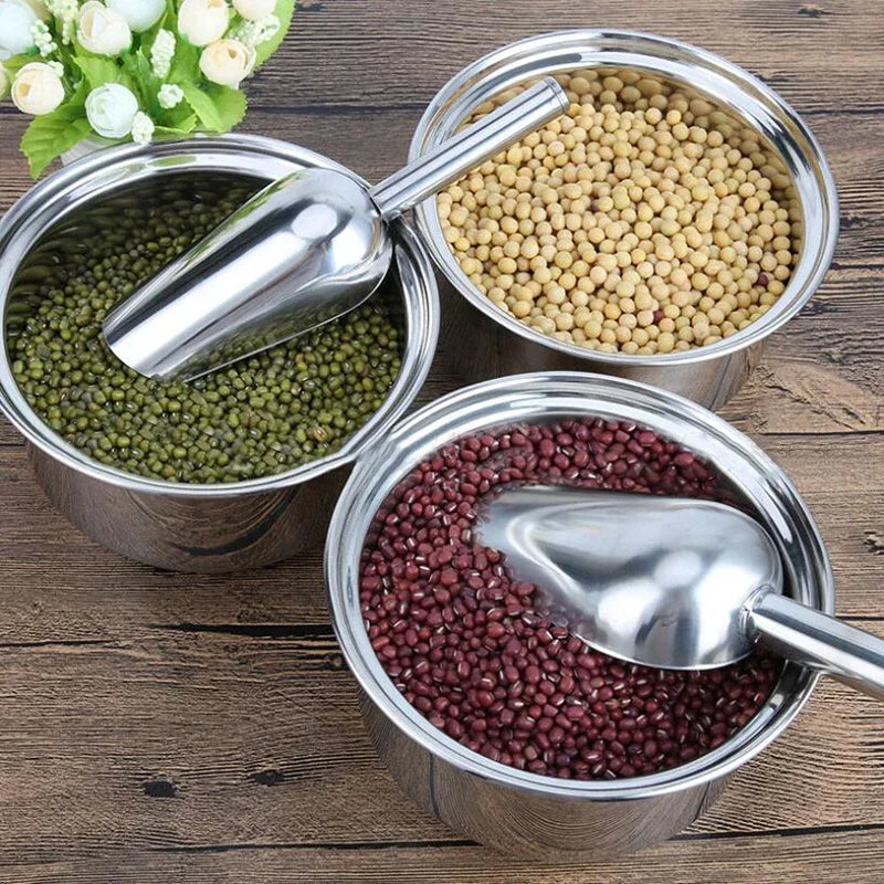 Stainless-Steel Ice Cube Scoop for Bar & Kitchen
