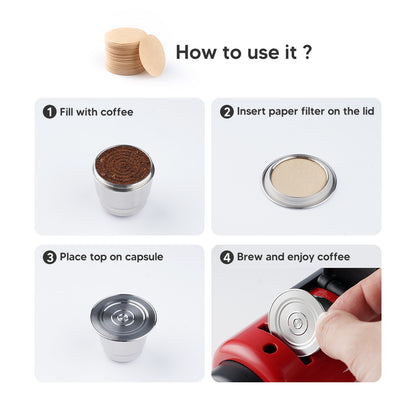 Nespresso Paper Coffee Filters - Easy Clean, Block Grounds