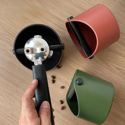 Shock-Absorbent Coffee Knock Box Anti-slip Espresso Dump Bin For Coffee Grounds with Removable Knock Bar Coffee Grind Waste Bin