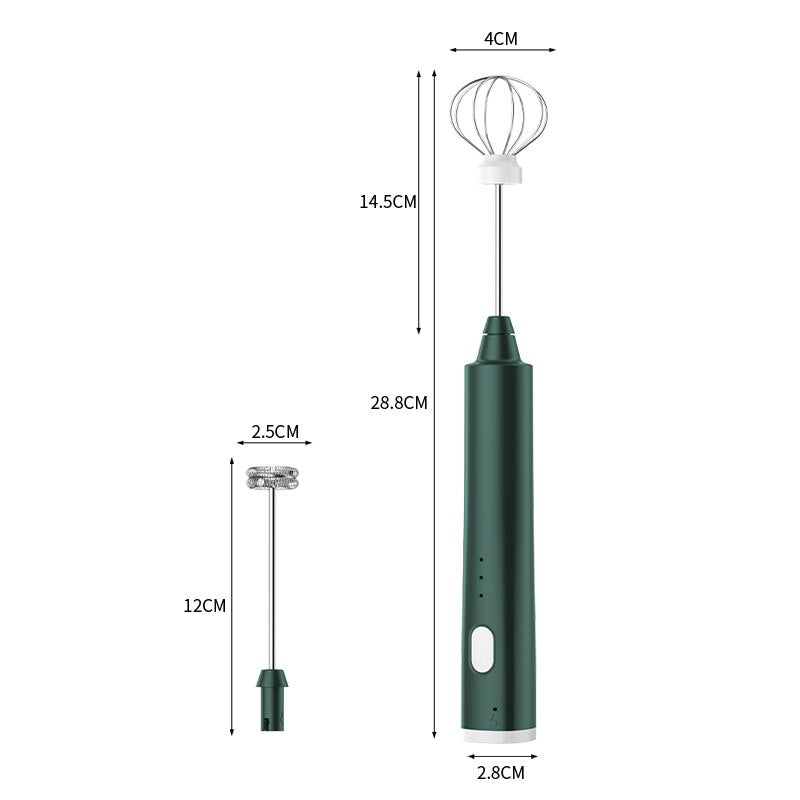 Electric Milk Frother: USB Handheld 3-Speed Foam Maker