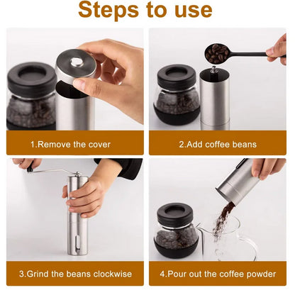 Manual Coffee Grinder Stainless Steel Burr 18 Settings