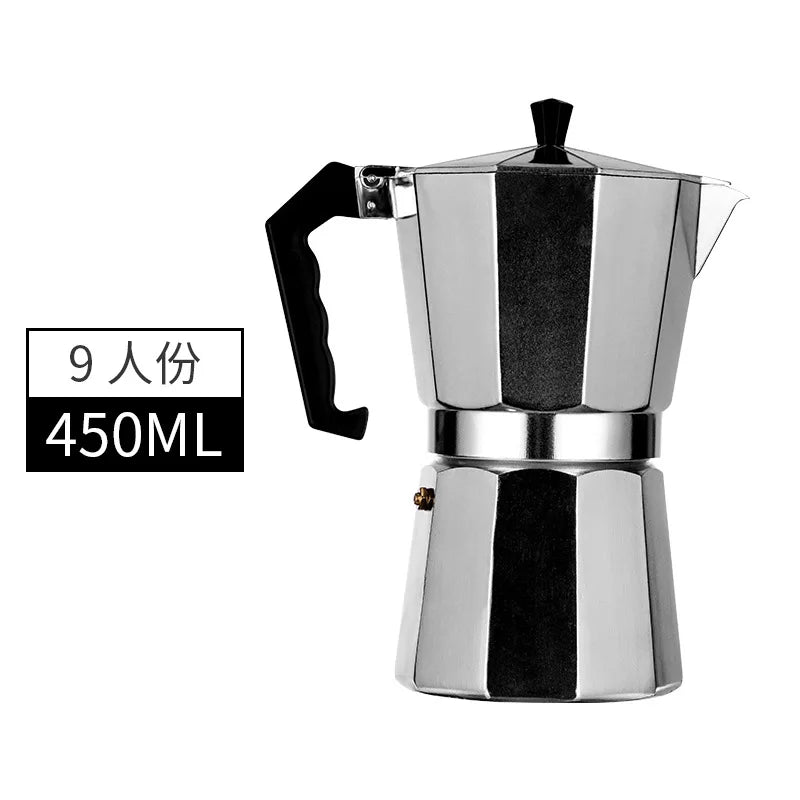 Espresso Moka Pot Coffee Maker - Alloy Percolator 300ml/450ml