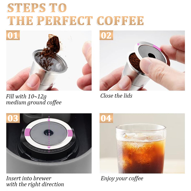 Reusable Coffee Pods - Stainless Steel Filters for Keurig
