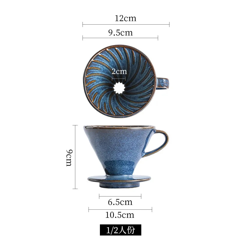 YWDL Ceramic Coffee Filter Cup Reusable Filters Coffee Maker V Style Funnel Dripper Filter Cup Coffee Accessories