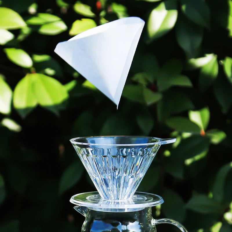 New Design Clear 1-4 Cups Slow Brewing Accessories Plastic Reusable Coffee Dripper Coffee Filter Cup Pour Over Coffee Maker