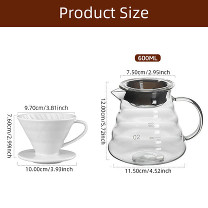 Coffee Pot Set: Hand Brew & Reusable Filter Cup