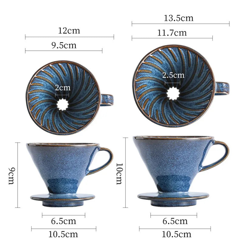 YWDL Ceramic Coffee Filter Cup Reusable Filters Coffee Maker V Style Funnel Dripper Filter Cup Coffee Accessories