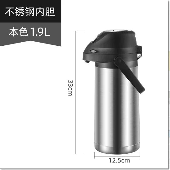 Coffee Thermos: Stainless Steel Airpot Dispenser 3L - Hot & Cold Beverage Server