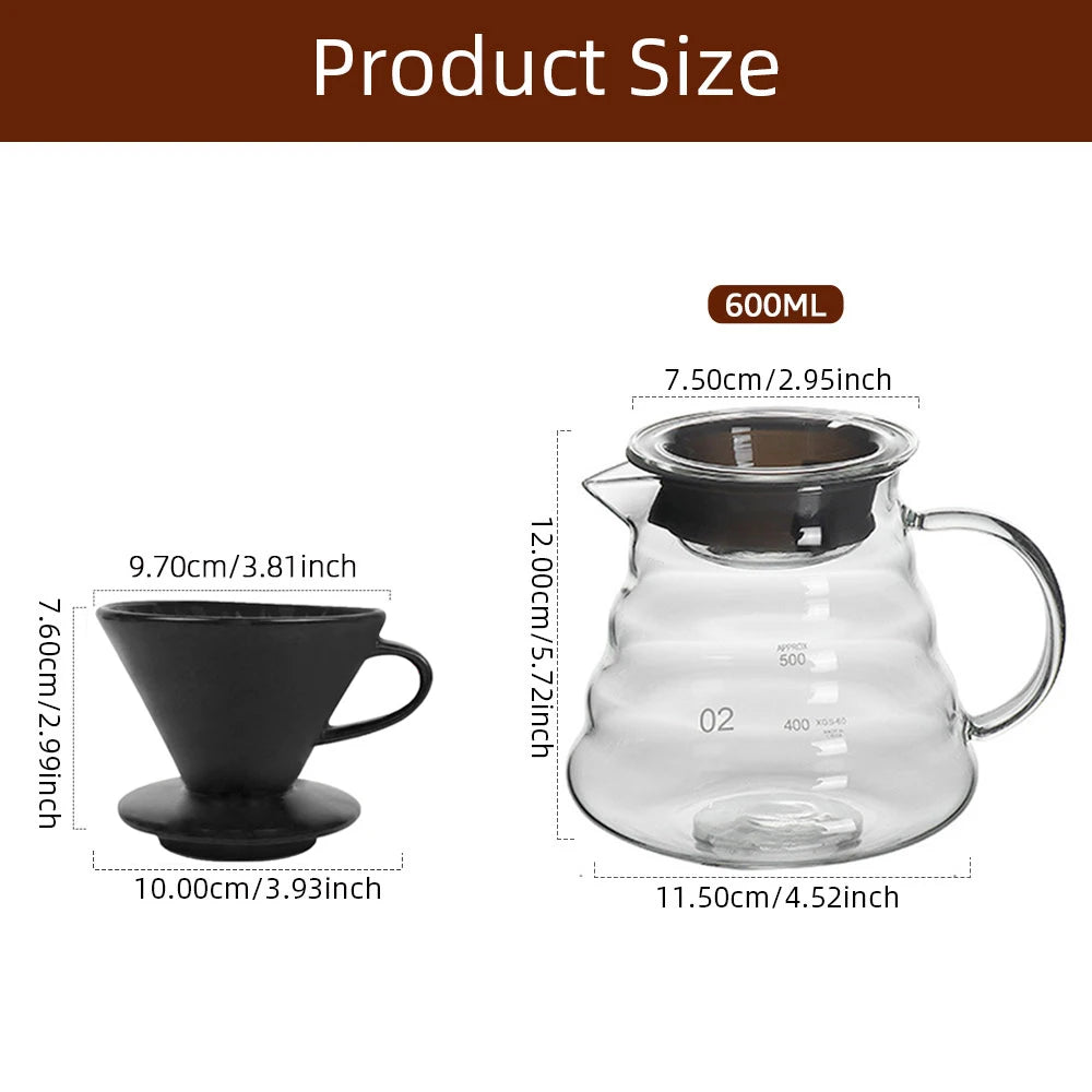 Coffee Pot Set: Hand Brew & Reusable Filter Cup