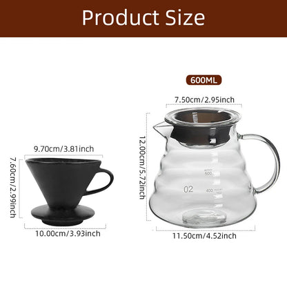 Coffee Pot Set: Hand Brew & Reusable Filter Cup