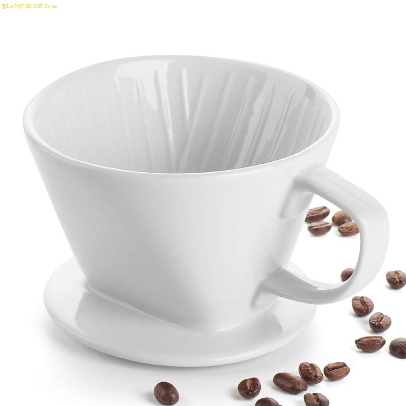 Porcelain Drip Coffee Maker Funnel - Conical Hand Filter Cup