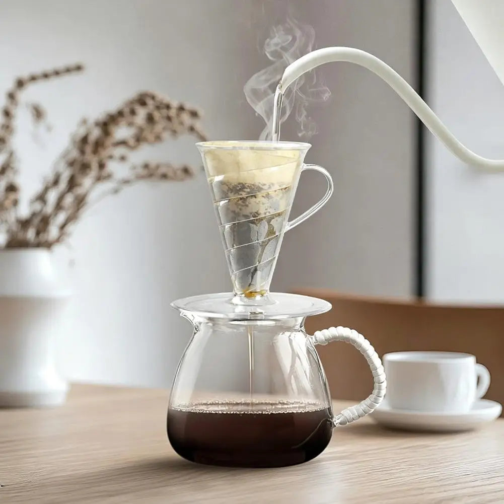 V30 Pour Over Coffee Dripper Set Transparent Resin Clear Coffee Filter Cup With Non Woven Filter Paper For Barista Home Office