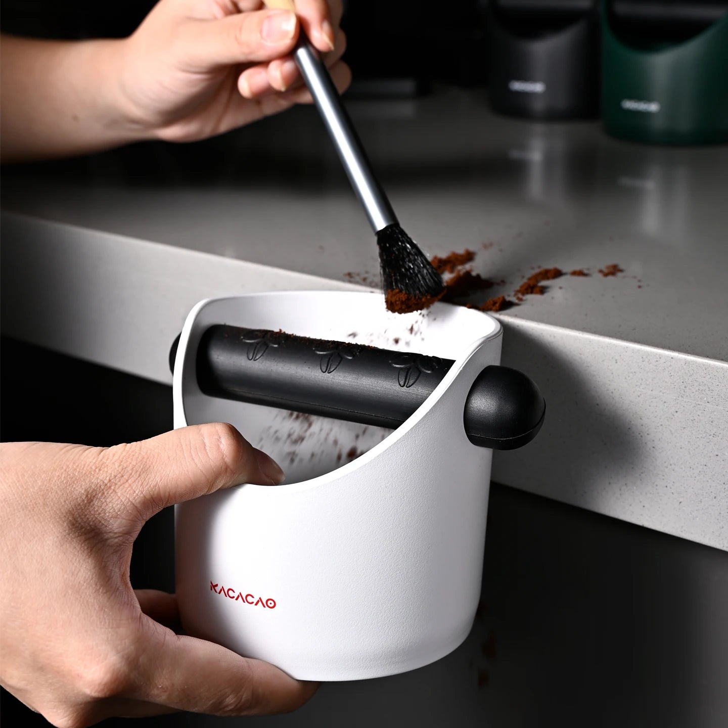 KACACAO Coffee Knock Box Anti Slip Shock-absorbent Dump Coffee Grind Knock Espresso Grind Dump Waste Bin Cafe For Barista