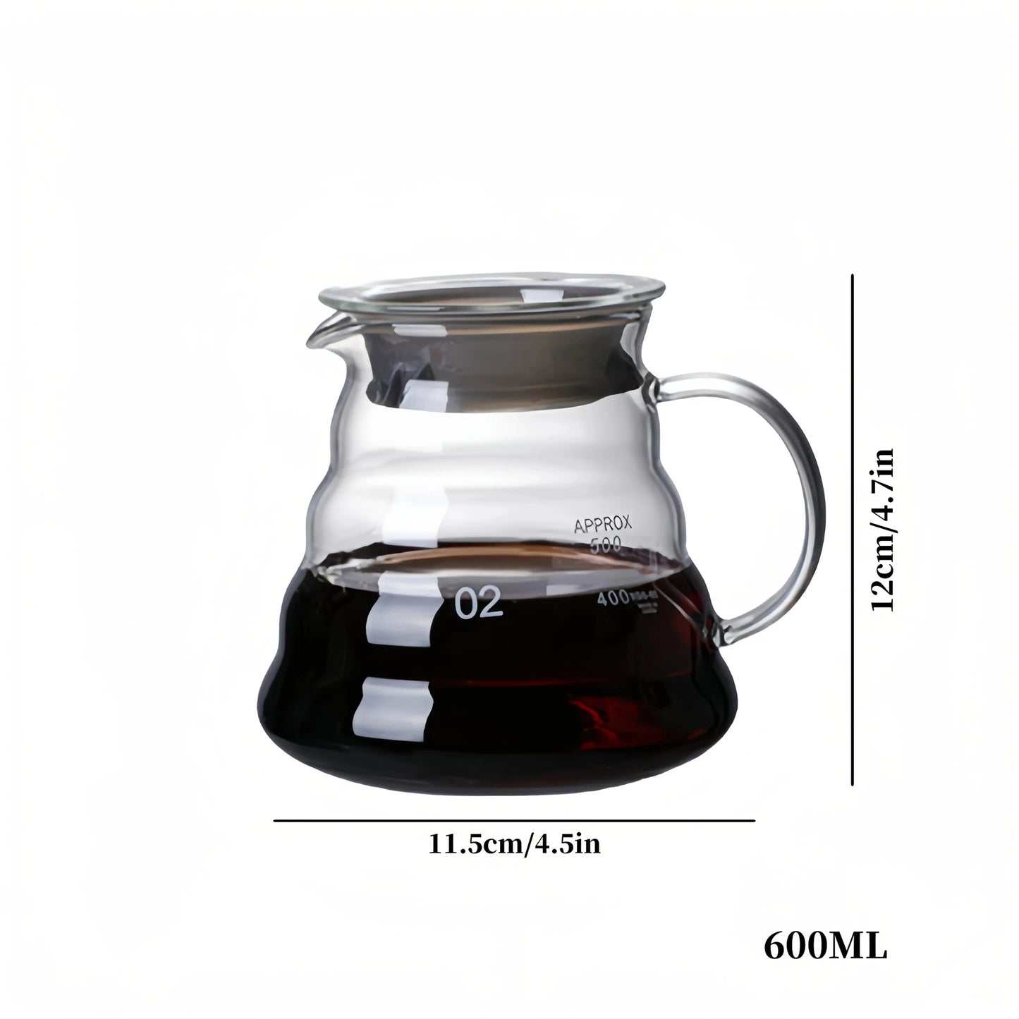 Glass Coffee Pot and Funnel Hand-Made Coffee Pot Filter Set Cloud Shaped Coffee Maker Server with Extraction Cup for Home Use
