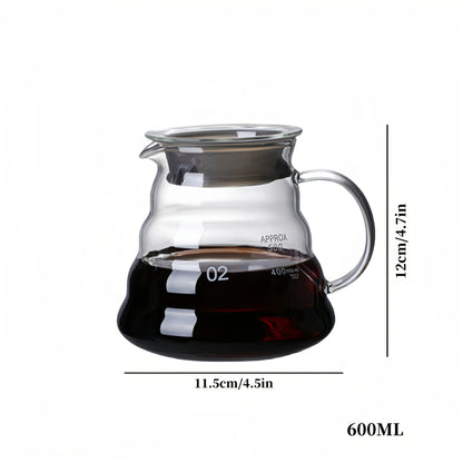 Glass Coffee Pot and Funnel Hand-Made Coffee Pot Filter Set Cloud Shaped Coffee Maker Server with Extraction Cup for Home Use