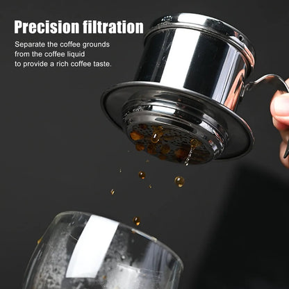 Lightweight Vietnamese Coffee Filter Rustproof Stainless Steel 100ML Capacity Coffee Drip Filter Maker Slow-Drip Brew