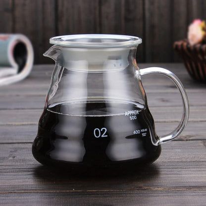 Leeseph Coffee Carafe - 350/600ml Glass Kettle with Lids