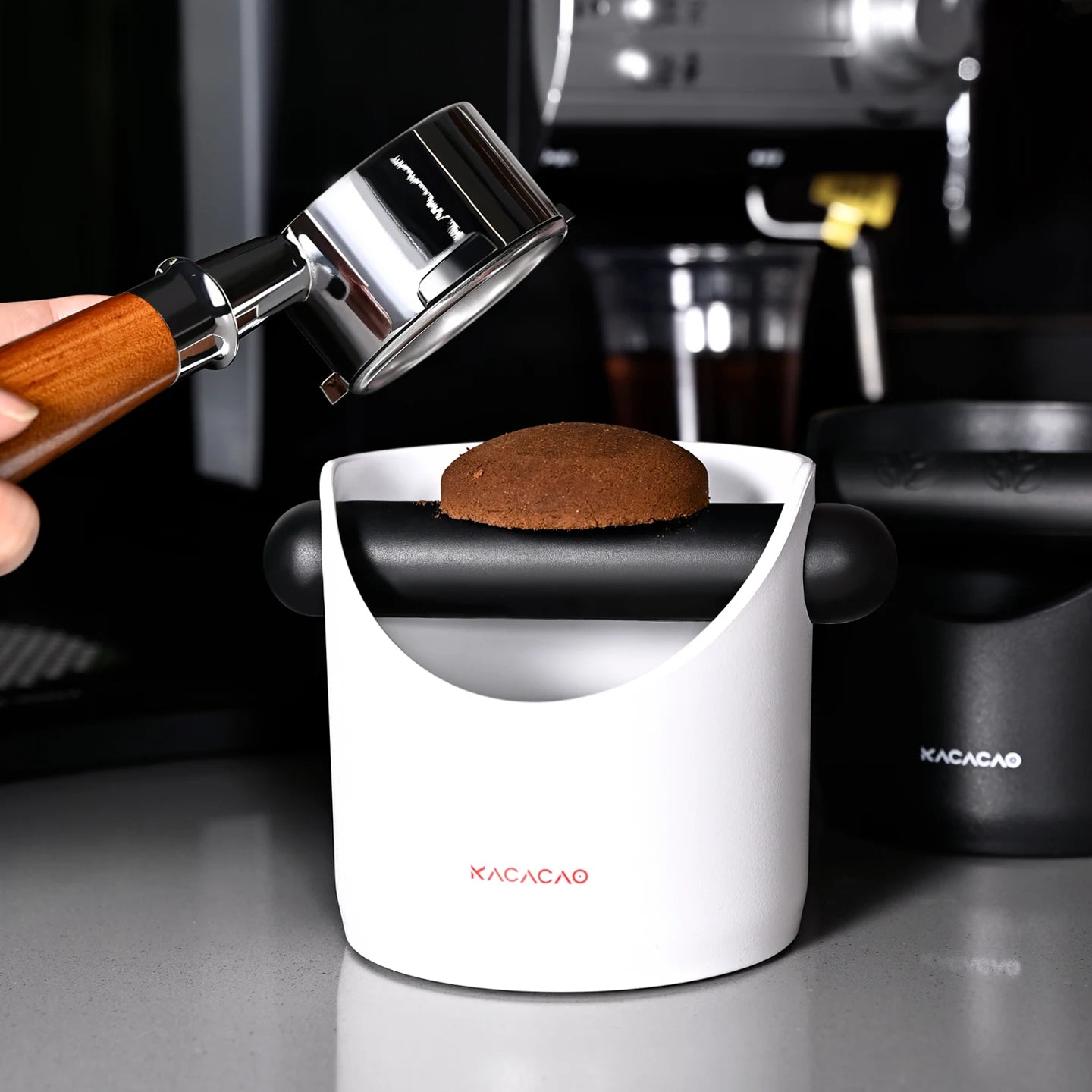 KACACAO Coffee Knock Box Anti Slip Shock-absorbent Dump Coffee Grind Knock Espresso Grind Dump Waste Bin Cafe For Barista