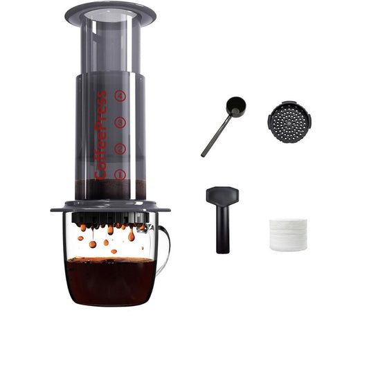 Portable Coffee Kettle Transparent French Style Press Coffee Pot Anti-slip Light Weight Hand Pour Coffee Maker Outdoor