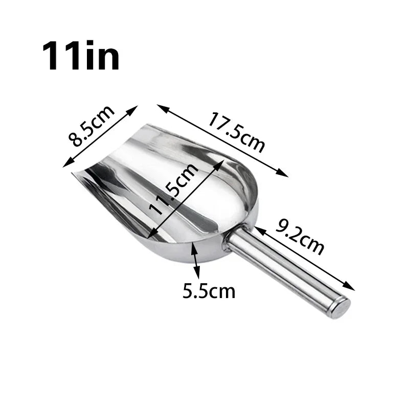 Stainless-Steel Ice Cube Scoop for Bar & Kitchen