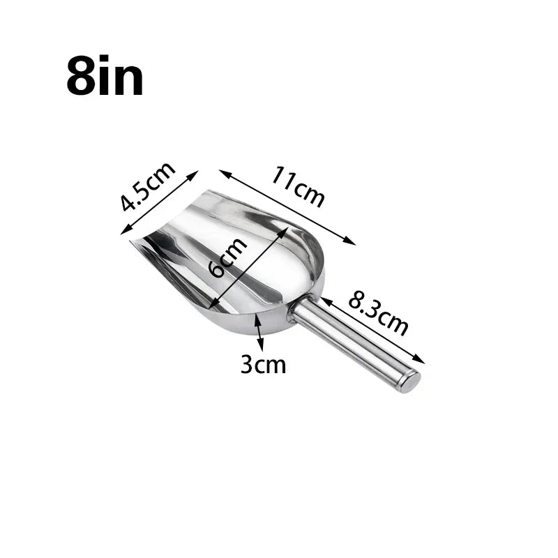 Stainless-Steel Ice Cube Scoop for Bar & Kitchen