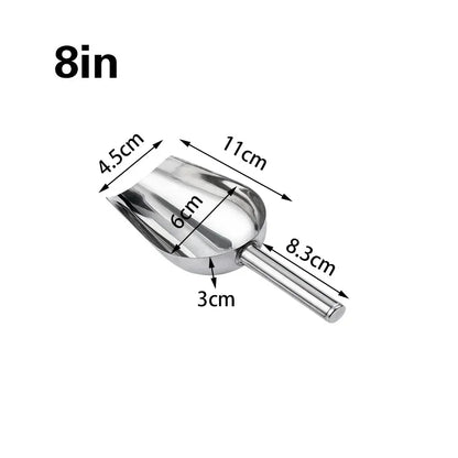 Stainless-Steel Ice Cube Scoop for Bar & Kitchen