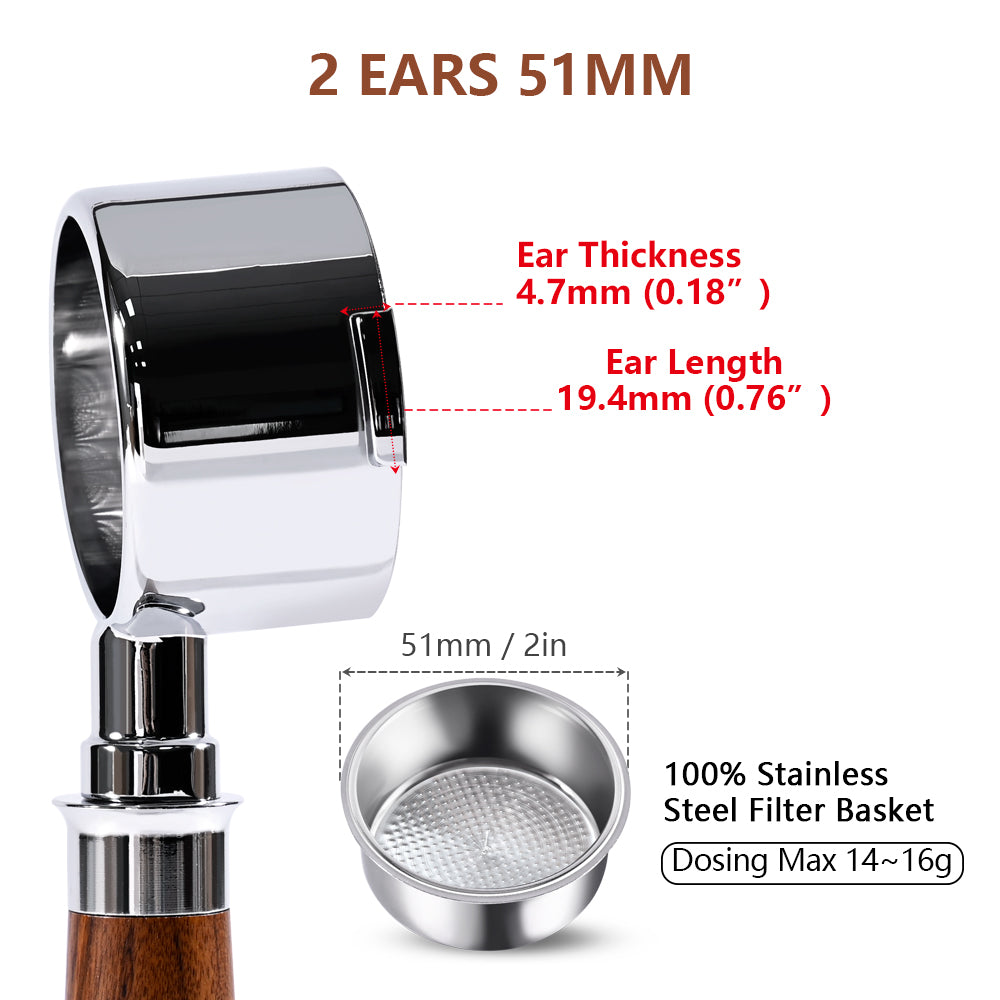 51mm Delonghi Portafilter - Bottomless Stainless Steel