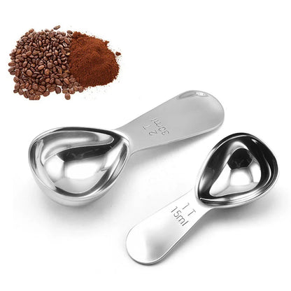 15ml/30ml Stainless Steel Coffee Measuring Scoop Coffee Scoop with Graduated Measuring Spoon Beans Tea Sugar Barista Tools