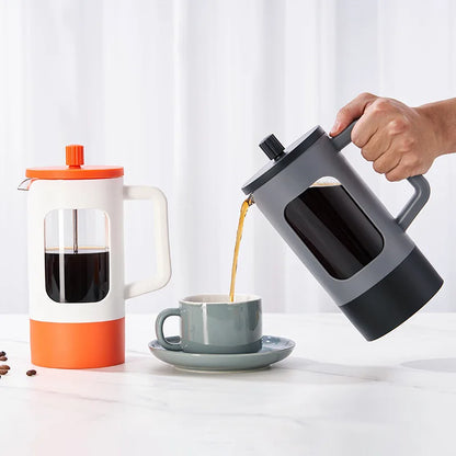 French Press Coffee Maker Pot - Heat-Resistant Glass, 4-Level Filter