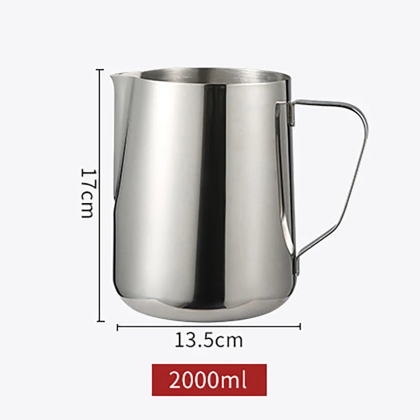 100ML-2000ML Stainless Steel Milk Frothing Pitcher Espresso Coffee Barista Craft Latte Cappuccino Cream Frothing Jug Pitcher