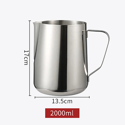 100ML-2000ML Stainless Steel Milk Frothing Pitcher Espresso Coffee Barista Craft Latte Cappuccino Cream Frothing Jug Pitcher