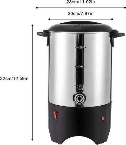 NEWEST 5.2L/1.4Gal 30 Cups Commercial Coffee Urn, 1000W Stainless Steel Commercial Coffee Maker Hot Beverage Dispenser with Percolator & Faucet for Home Party Office Wedding