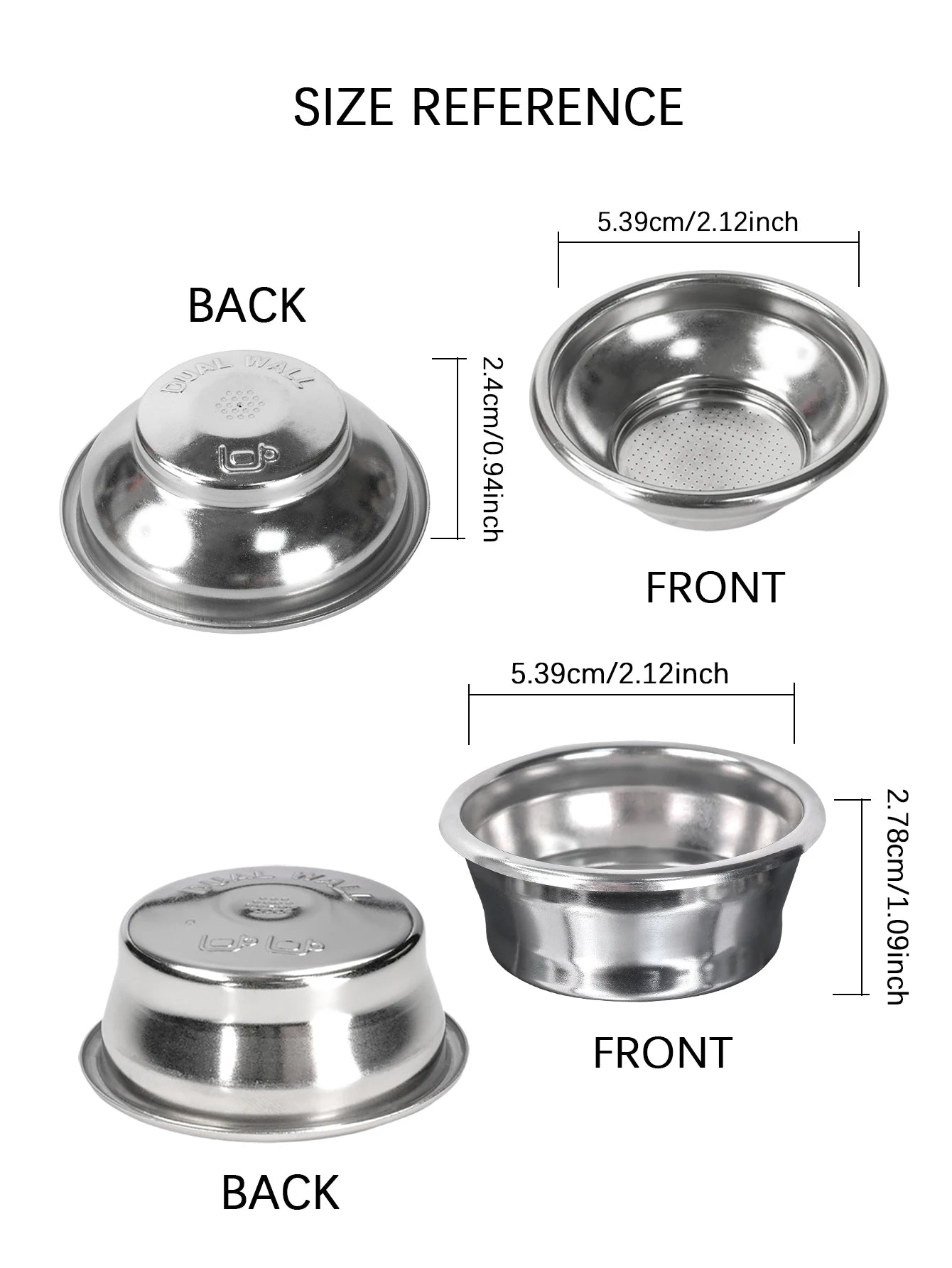 54mm Dual Wall Filter Basket Compatible with Breville sage BES870/875/880/878/890 bambino plus BES 500 Makers