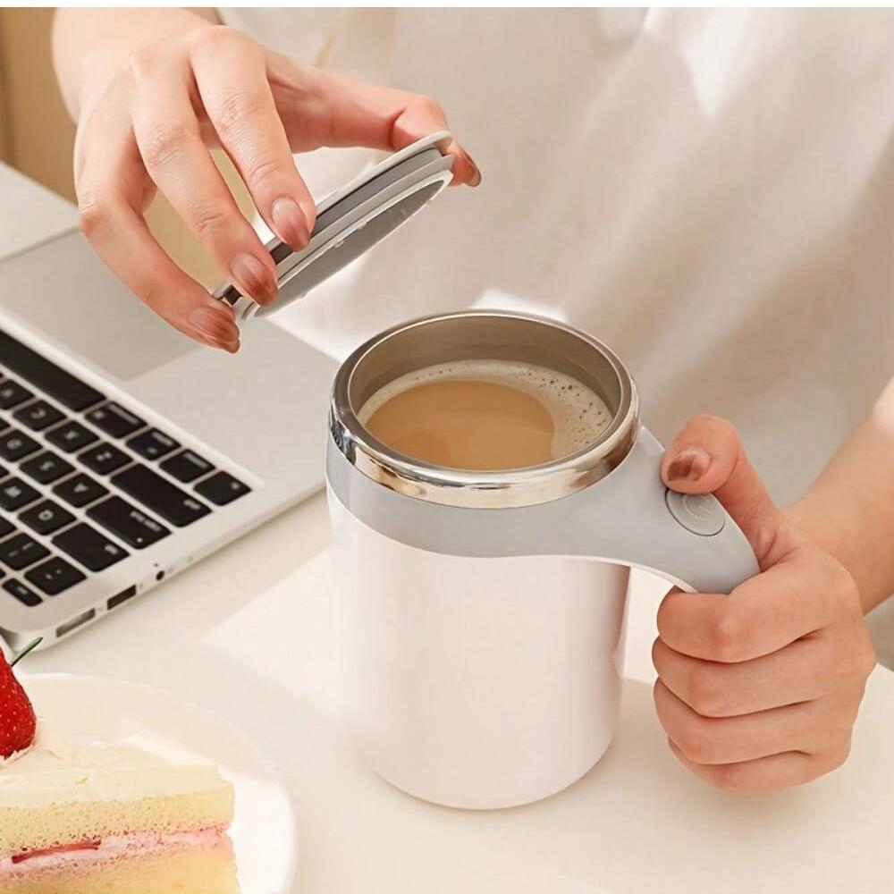 Coffee Mug: Stainless Steel Auto Magnetic Stirring Cup