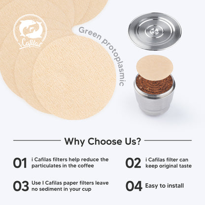 Nespresso Paper Coffee Filters - Easy Clean, Block Grounds