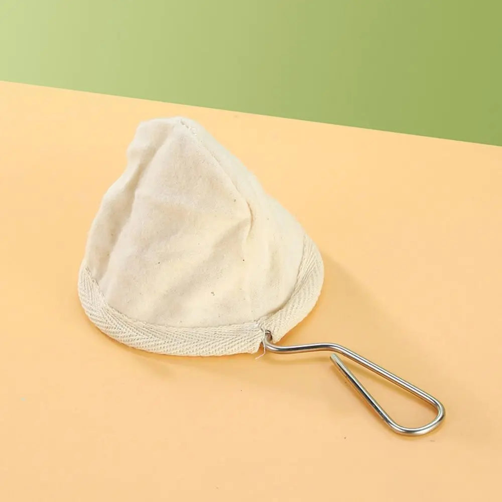 Flannel Cloth Coffee Filter Strainers Stainless Steel Handle Reusable Pour Over Coffee Dripper Fine Mesh Detachable