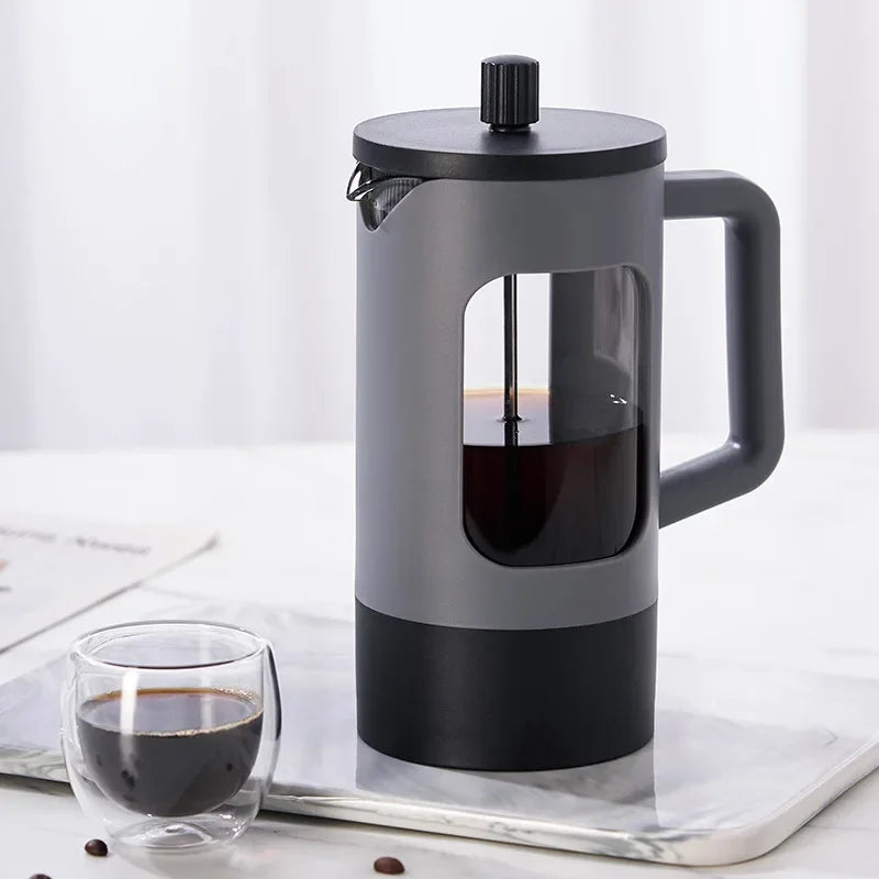 French Press Coffee Maker Pot - Heat-Resistant Glass, 4-Level Filter