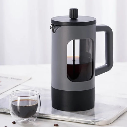 French Press Coffee Maker Pot - Heat-Resistant Glass, 4-Level Filter