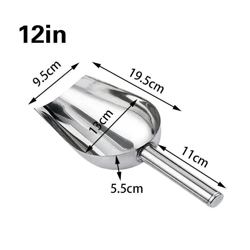 Stainless-Steel Ice Cube Scoop for Bar & Kitchen