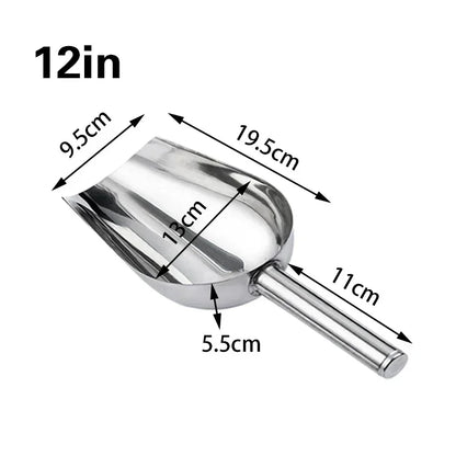 Stainless-Steel Ice Cube Scoop for Bar & Kitchen