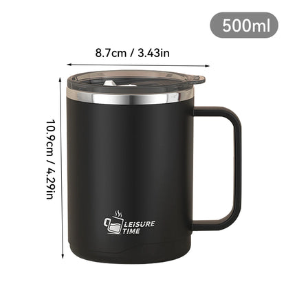 Double Wall Insulated Coffee Mug - Leak-Proof Steel Cup