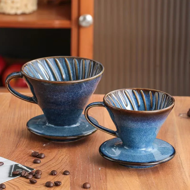 YWDL Ceramic Coffee Filter Cup Reusable Filters Coffee Maker V Style Funnel Dripper Filter Cup Coffee Accessories