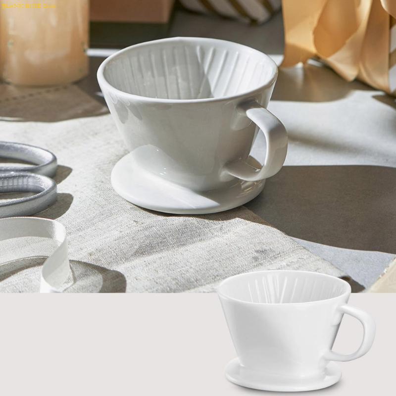 Porcelain Drip Coffee Maker Funnel - Conical Hand Filter Cup
