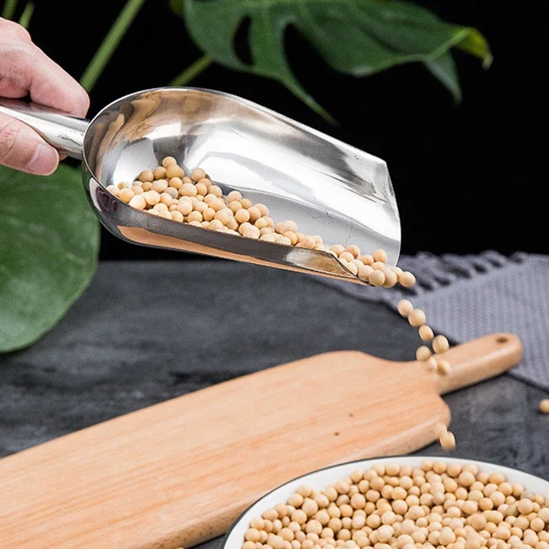 Stainless-Steel Ice Cube Scoop for Bar & Kitchen