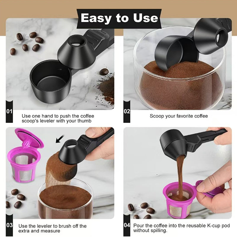 Coffee Scoop Funnel for K-Cup - 2 Tbsp Measuring Spoon