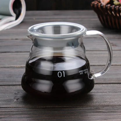 Glass Coffee Pot and Funnel Hand-Made Coffee Pot Filter Set Cloud Shaped Coffee Maker Server with Extraction Cup for Home Use