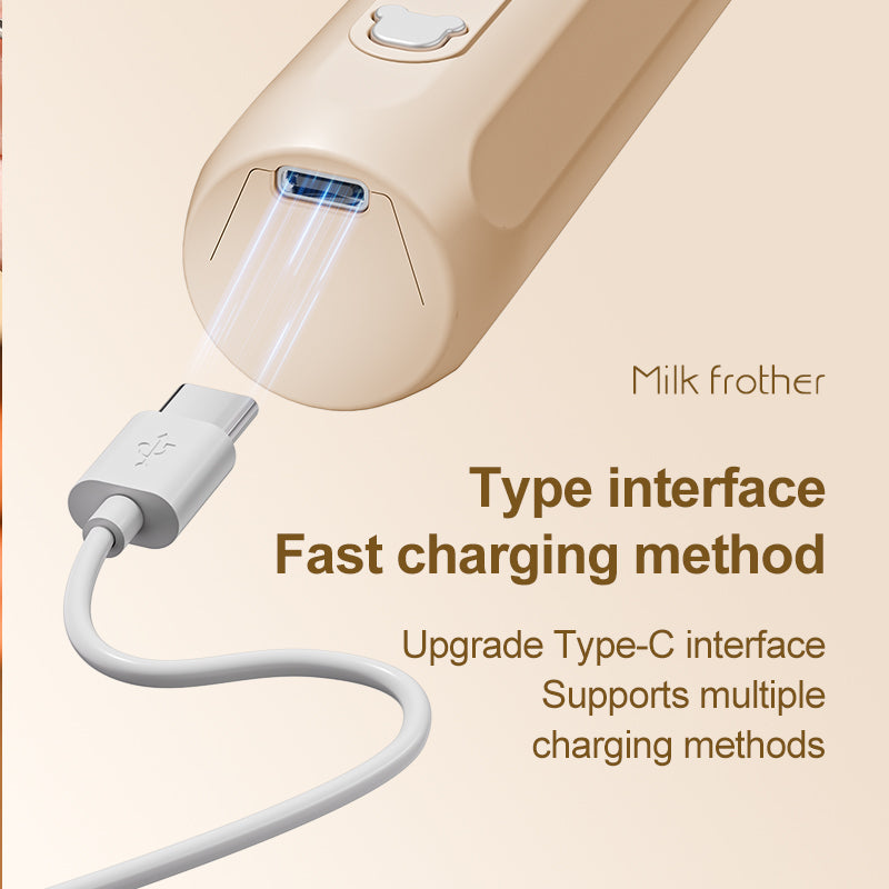 Milk Frother: MINI Coffee Frother USB Rechargeable 3-Speed Foam Maker