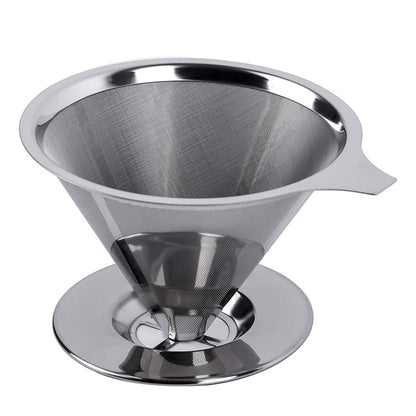 Double Layer Coffee Filter Holder - Stainless Steel Reusable